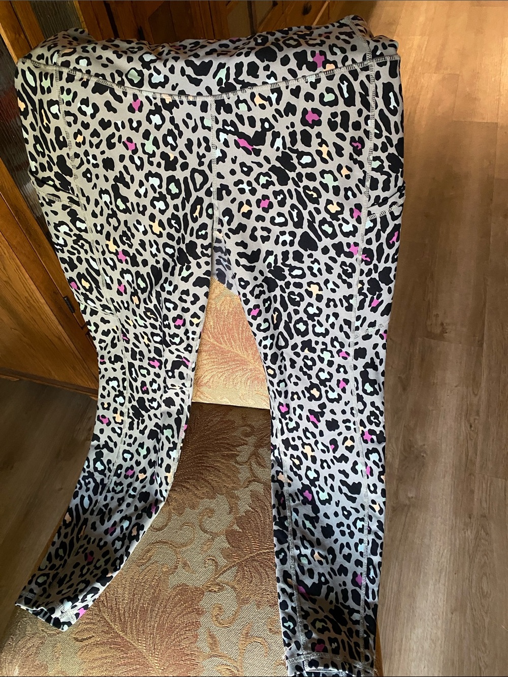 torrid White Leopard Leggings with Pink & Mint Accents